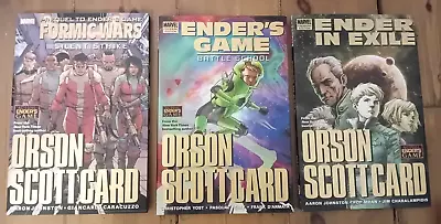 Buy Marvel Ender's Game X3 HC Graphic Novels - Formic Wars, Battle School, In Exile • 17£