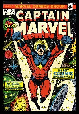 Buy Captain Marvel #29 NM- 9.2 Thanos Drax Cameos! Marvel 1973 • 43.84£