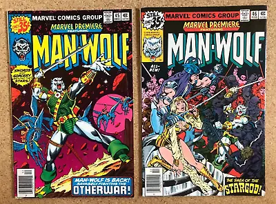 Buy Marvel Premiere (1978) #45 & 46 Man-Wolf  George Perez  CVRs/ART ! • 12.65£