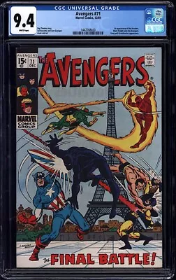 Buy AVENGERS # 71 CGC 9.4 WHITE PGS! 1st INVADERS! SILVER AGE MARVEL KEY! GOLDEN AGE • 959.42£