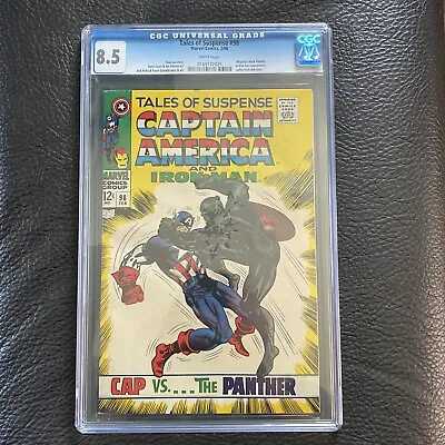 Buy Marvel Tales Of Suspense 98 1968 CGC 8.5 WHITE Pages, Black Panther & Cap Battle • 197.79£