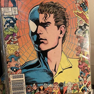 Buy Spectacular Spider-Man #120 - 25th Anniversary Border Newsstand (Marvel, 1986) • 4£
