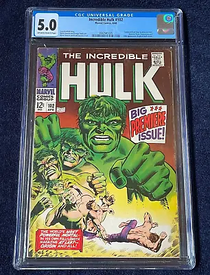 Buy The Incredible Hulk #102 (Apr 1968) ✨ Graded 5.0 OFF-W TO WHITE Pages By CGC ✔ • 241.05£
