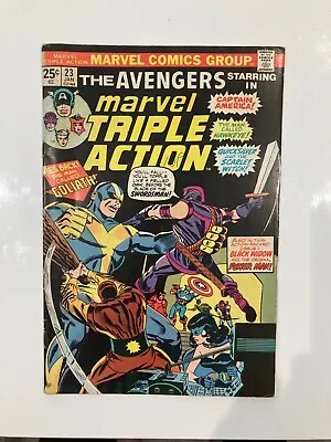 Buy Marvel Triple Action 23 - 1975 - Good Condition - Reprints Avengers 29 • 3.50£