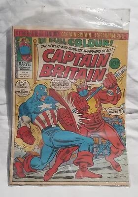 Buy Captain Britain No 16 Marvel UK Jan 1977 Vs Captain America In Plastic  • 18£