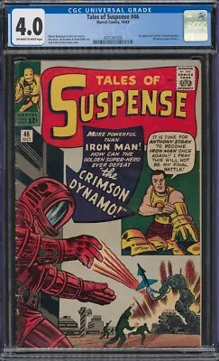 Buy 1963 Tales Of Suspense #46 CGC 4.0 1st App Of The Crimson Dynamo Marvel Comics • 209.77£