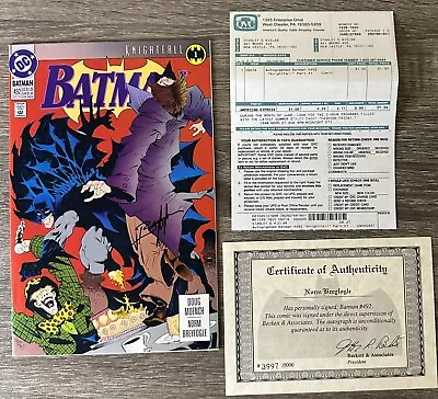 Buy Batman #492 Knightfall Part 1-Signed By Norm Breyfogle 1993-w/Authenticity Cert. • 31.62£