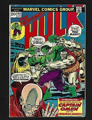 Buy Incredible Hulk #164 FN- Trimpe 1st Col. Armbruster 1st Captain Omen Nick Fury • 12.06£