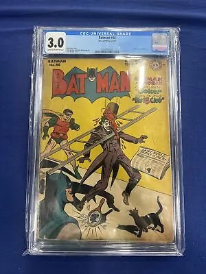 Buy Batman #40 CGC 3.0 DC 1947 Robin Joker Cover & Story • 869.67£