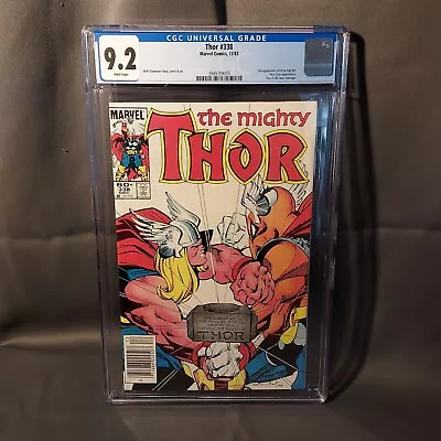 Buy The Mighty THOR #338 CGC 9.2 Newsstand Ed. Marvel 1983 2nd Beta Ray Bill • 27.62£