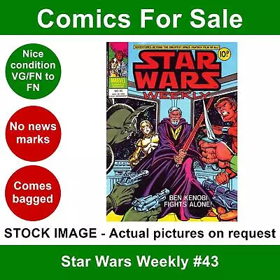 Buy Star Wars Weekly #43 Comic - VG/FN Clean 29 Nov 1978 - Marvel UK • 4.99£