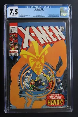 Buy X-MEN #58 1st Full HAVOK In COSTUME 3xFilms 1969 SENTINALS Banshee ADAMS CGC 7.5 • 300.23£
