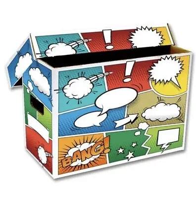 Buy BCW Short Cardboard Comic Book Storage Box With Pow Art Design✅💥NEW💥✅ • 20.86£