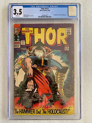 Buy Thor #127 CGC 3.5 White Pages! 1966 - 1st Appearance Of Pluto And Hippolyta • 116.51£