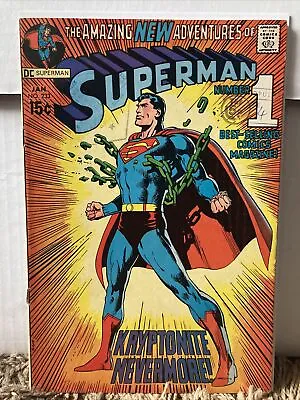 Buy Superman #233 - Classic Kryptonite Nevermore Neal Adams Cover - (DC - 1971) • 75£