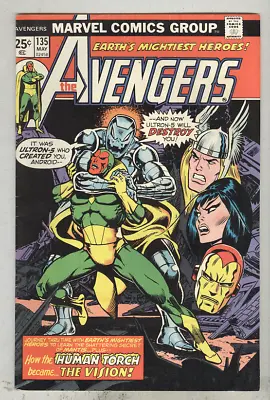 Buy Avengers #135 May 1975 VG/FN New Origin Of Vision Conclusion Starlin Cover • 7.89£