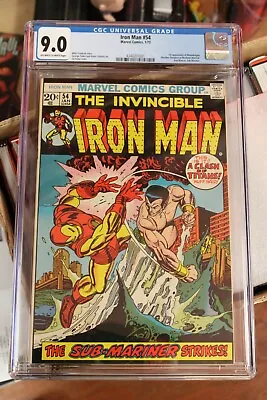 Buy IRON MAN #54 (1973) CGC 9.0, 1st Appearance Of Moondragon, Marvel Comics • 189.87£