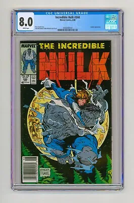 Buy 1988 Incredible Hulk #344 CGC 8.0 Mcfarlane WHITE Pgs • 75.11£