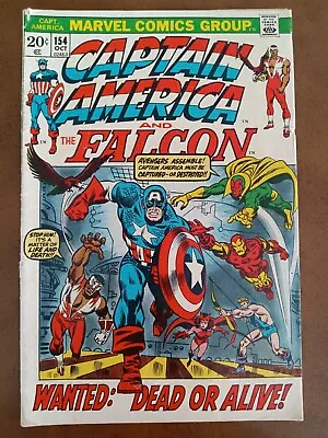 Buy Captain America #154 (1972) Marvel 1st App Jack Monroe Bucky Barnes VG+ • 11.79£