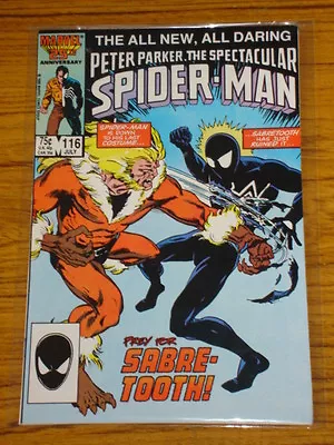 Buy Spiderman Spectacular #116 V1 Scarce 5th App Sabretooth July 1986 • 34.99£