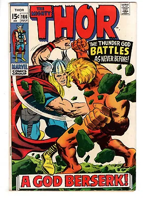Buy Thor #166 (1969) - Grade 5.0 - 2nd Adam Warlock Him Appearance - A God Berserk! • 55.41£