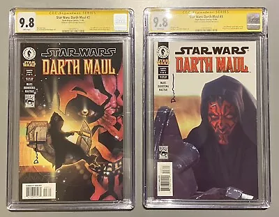 Buy STAR WARS DARTH MAUL #3A And #3B CGC 9.8 1ST SOLO SERIES DARK HORSE Signed • 320£