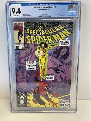 Buy Spectacular Spider-man #176 Cgc 9.4 White Pages // 1st Appearance Corona 1991 • 47.76£