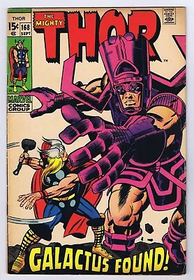 Buy Thor #168 VG+ Origin Galactus 1969 Marvel Comics • 150.36£
