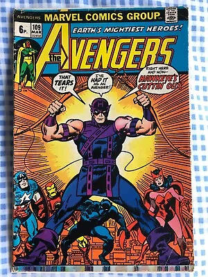 Buy Avengers 109 (1973) 1st App Of Imus Champion. Hawkeye Quits Avengers • 8.99£