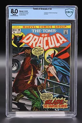 Buy Tomb Of Dracula (1972) #10 Gil Kane CBCS 8.0 Blue Lbl White Pages 1st App Blade • 1,004.62£