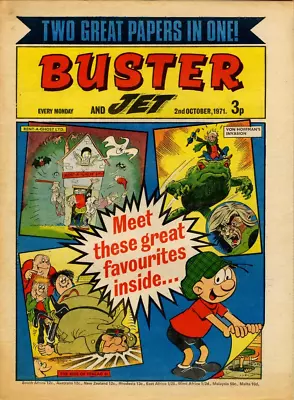 Buy RARE BUSTER COMIC 2nd OCTOBER 1971 FIRST MERGER WITH JET - MONSTER FUN • 22.99£