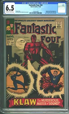 Buy Fantastic Four #56 CGC 6.5 (1966) - Inhumans & Klaw - Kirby & Sinnott Cover • 92£