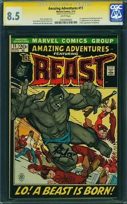 Buy AMAZING ADVENTURES #11 CGC 8.5 SS SIGNED BY STAN LEE WP 1972 1st BEAST W/FUR VF+ • 1,599.03£