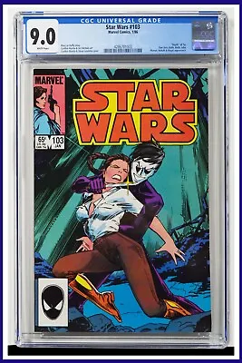 Buy Star Wars #103 CGC Graded 9.0 Marvel January 1986 White Pages Comic Book. • 89.87£