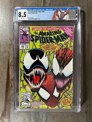 Buy Amazing Spider-Man #363 CGC 8.5 VF+ Newsstand Variant Carnage & Venom App. WHITE • 31.96£