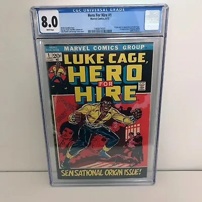Buy Hero For Hire #1 - 1st Appearance Of Luke Cage - 8.0 CGC, WP • 595£