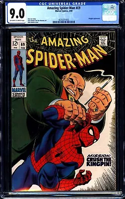 Buy Amazing Spider-Man #69 (1969) CGC 9.0 -- O/w To White Pages; Kingpin Cover • 303.54£