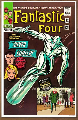 Buy Fantastic Four #50  POSTER Art Print '92  Jack Kirby Silver Surfer, Galactus • 7.99£