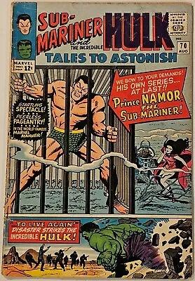 Buy Tales To Astonish #70 Aug 1965 Sub-Mariner & The Hulk - Complete Solid Nice • 31.66£