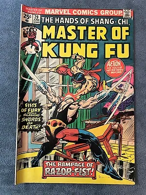 Buy Shang Chi Master Of Kung Fu #29 1975 Marvel Comic Book Key 1st Razor Fist FN- • 15.76£