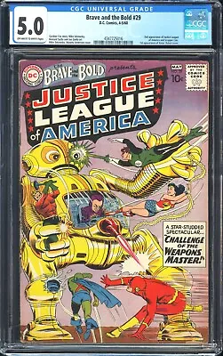 Buy DC Brave And The Bold #29 CGC 5.0 OW To White Pages 1960 - 2nd Justice League • 562.59£