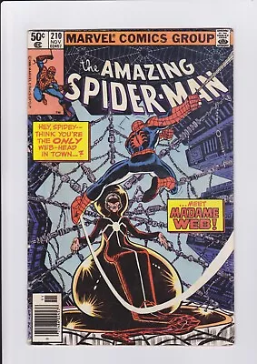 Buy Amazing Spider-Man #210, Nov. 1980, Marvel Comics, 1st Madame Web • 35.57£