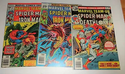 Buy Marvel Team Up Spider-man  #46,48,51 Deathlok  Iron-man 9.0's 1976 • 23.36£