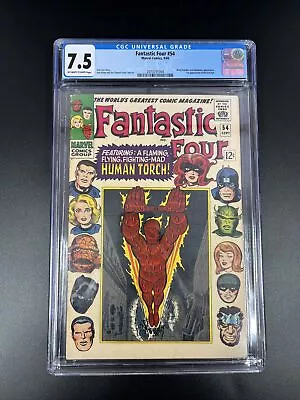 Buy Fantastic Four #54 (1966) CGC 7.5 Off White - White Pages Key 3rd Black Panther • 102.78£