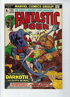 Buy FANTASTIC FOUR # 142 (1st App DARKOTH..THE DEATH DEMON, JAN 1974), VG+ • 4.95£