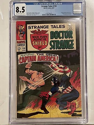Buy Strange Tales #159 (1967) CGC 8.5  Silver Age Nick Fury Captain America 1st Val • 411.62£