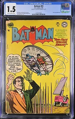 Buy 1954 Batman 81 CGC 1.5 Two-Face Coin Flip Cover And Appearance  Robin RARE! • 387.39£