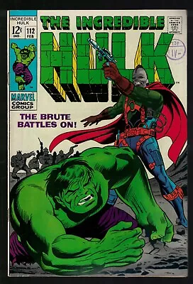 Buy Marvel Comics Hulk 112 The Brute Battle On 7.5 VFN- 1969 Avengers  • 49.99£