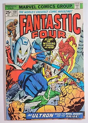 Buy FANTASTIC FOUR #150 FN/VF Marriage Of Quicksilver & Crystal Ultron 1974 Marvel • 11.84£