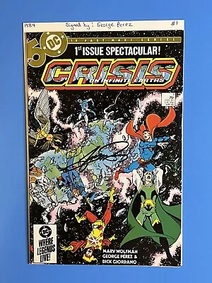 Buy Crisis On Infinite Earths #1 DC Comics 1985 SIGNED By George Perez RIP • 60.24£